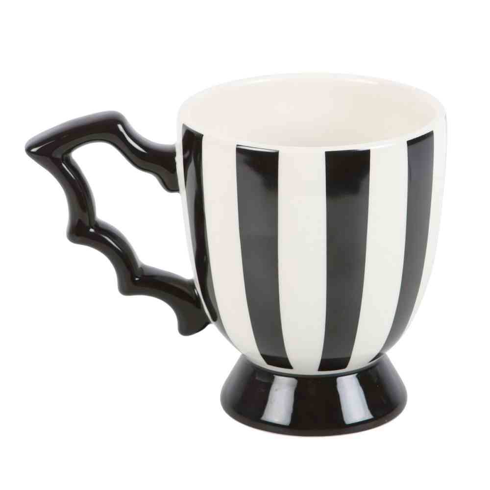 Something Different - Striped Bat Wing Teacup Mok/beker - Zwart/Wit